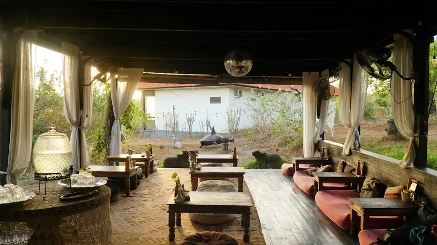 The open pavilion with floor seating at Son of a Baker in Uluwatu
